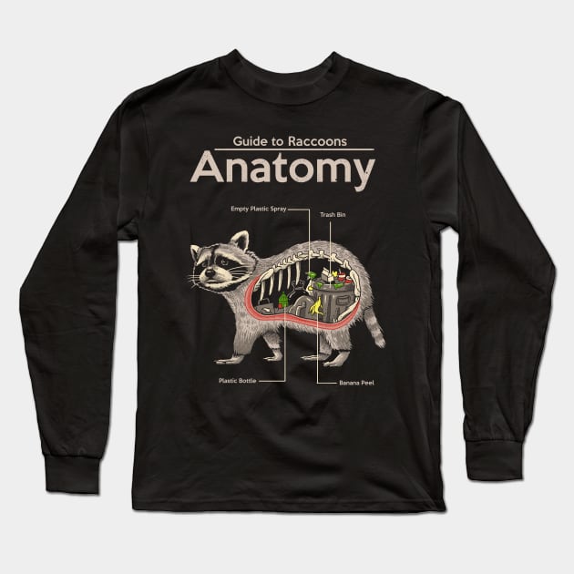 Anatomy of a Raccoon Long Sleeve T-Shirt by Vincent Trinidad Art